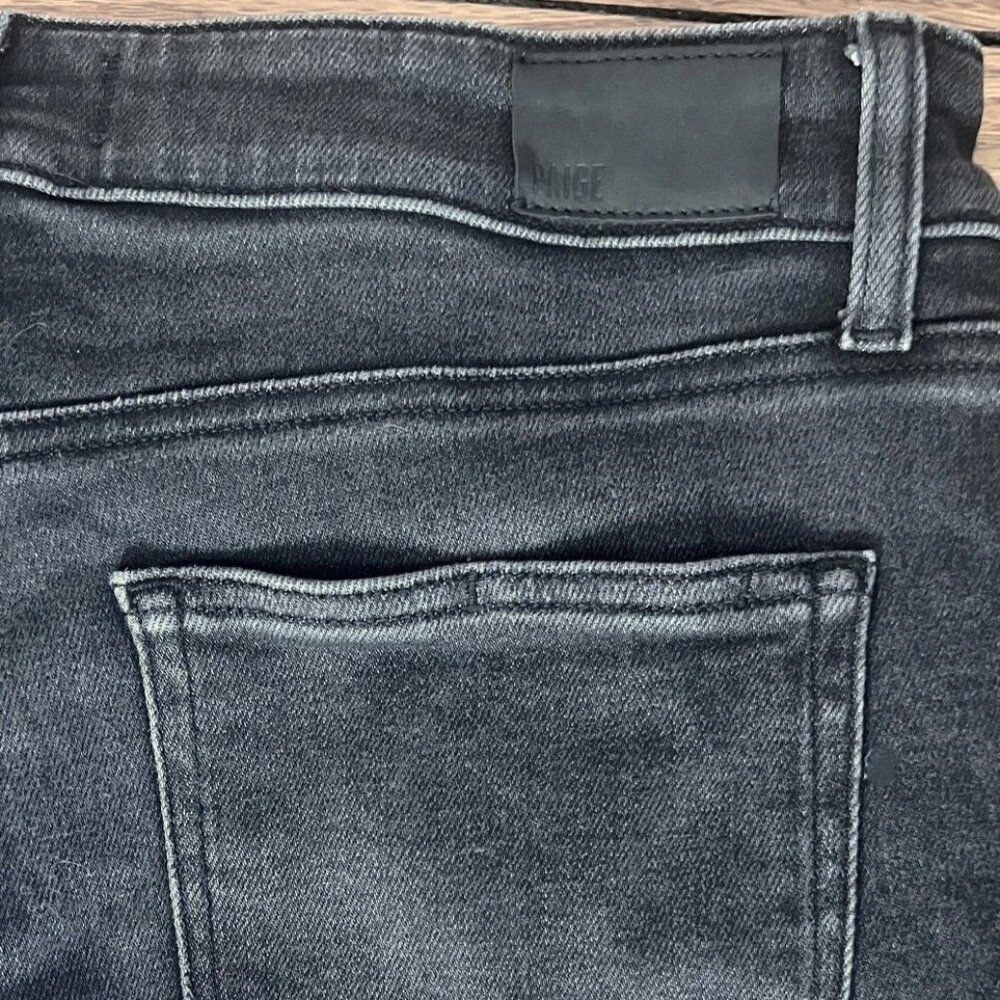 Paige Anessa High Rise Wilde Leg Crop Jeans Raw Frayed Hems Black Lotus 31 EUC! - Picture 8 of 10